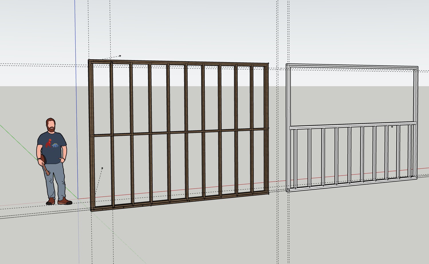 Wall plan and elevation drawings