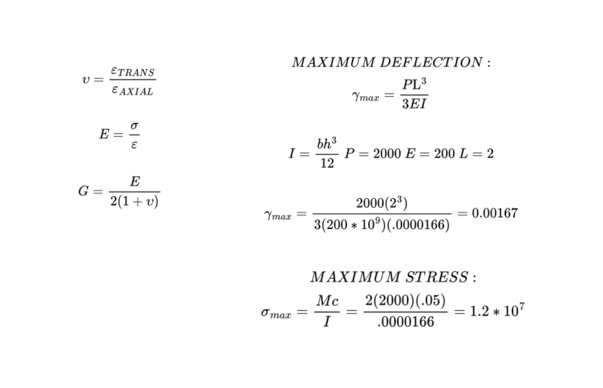 Deflection results from ANSYS simulation